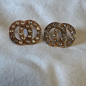 Elegant Gold and Silver Interlocking Earrings